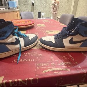 Nike High-Top Sneakers in Blue and Cream